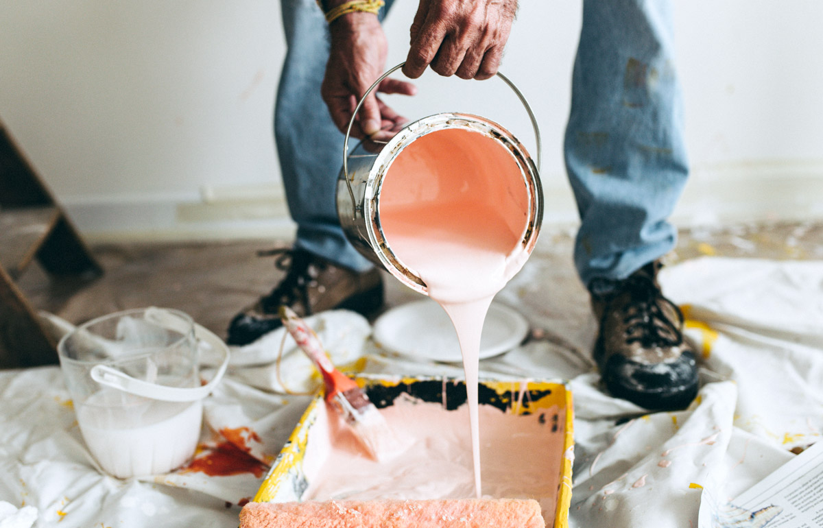 Painting the walls pink 