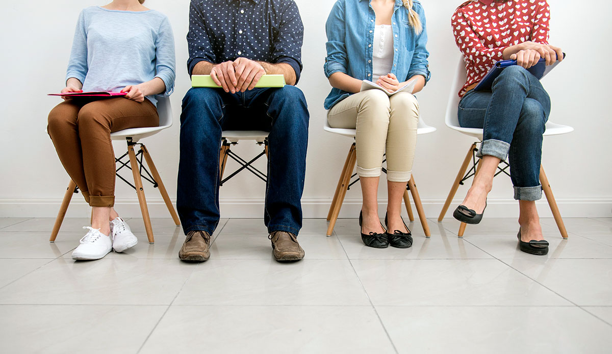 Candidates waiting for a job interview