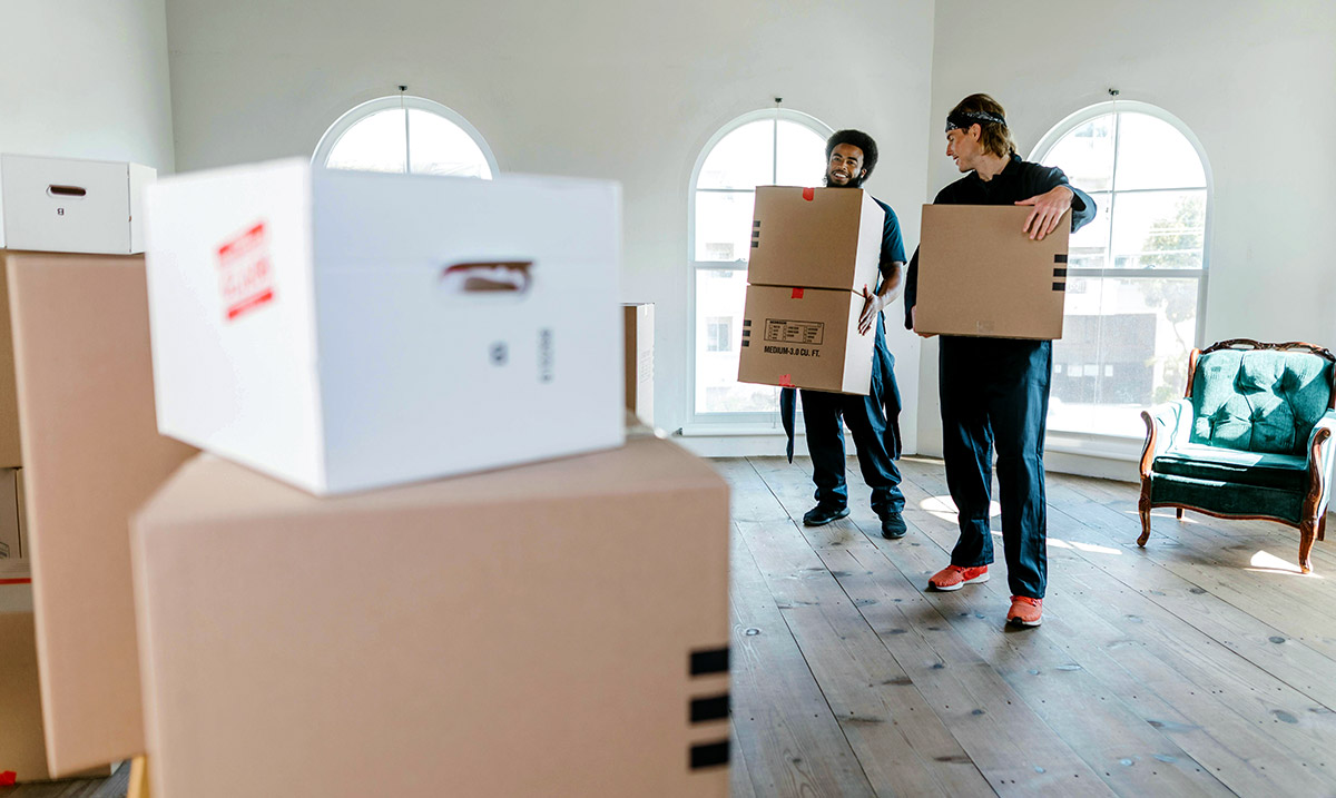 Movers preparing a relocation